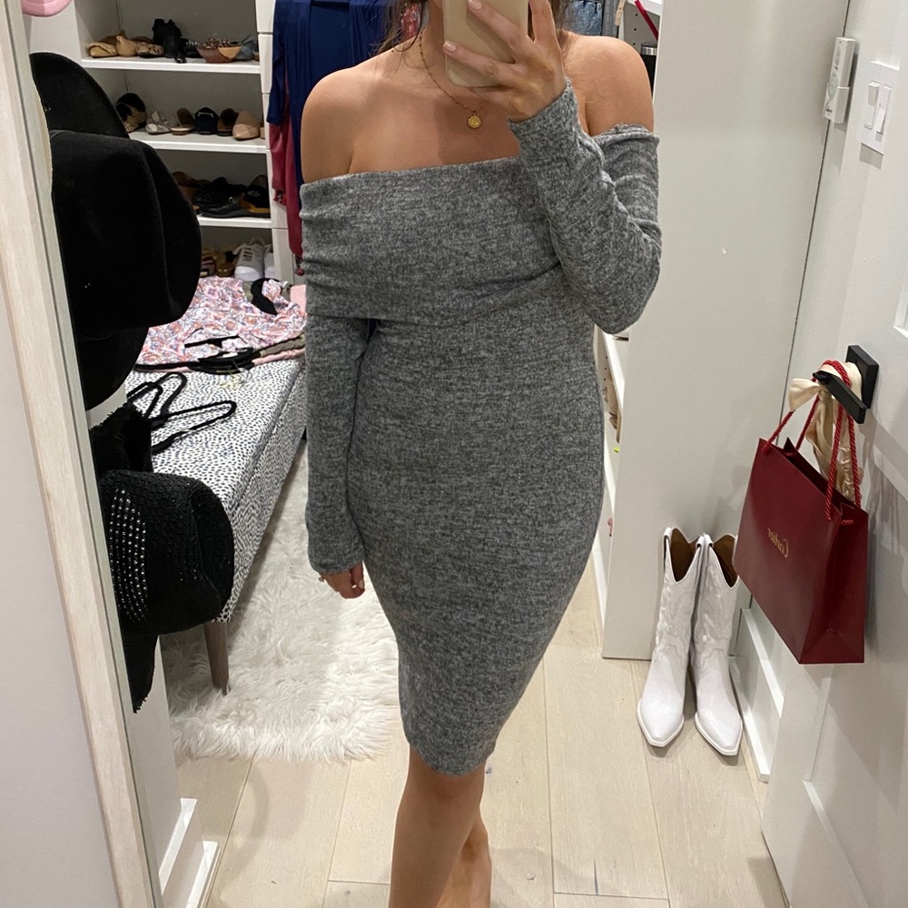 Off the shoulder sweater dress